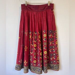 Vintage Handmade Czech Skirt Embroidered Linen 8